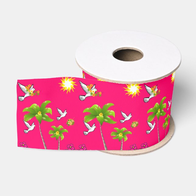 Ruban Gros-grain ruban décoratif floral (Bobine)