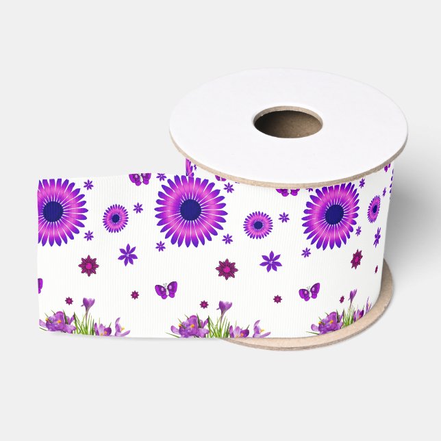 Ruban Gros-grain ruban décoratif floral (Bobine)