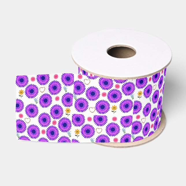 Ruban Gros-grain ruban décoratif floral (Bobine)