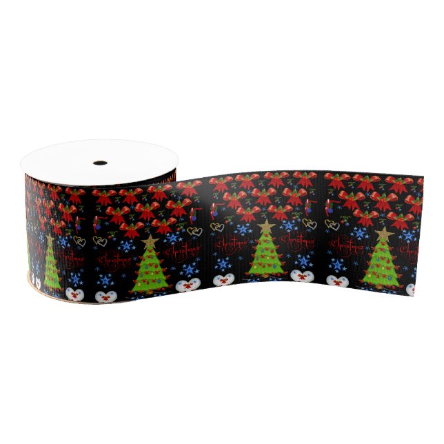 Ruban Gros-grain ruban décoratif noël (Bobine)