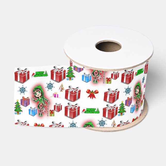 Ruban Gros-grain ruban décoratif noël (Bobine)