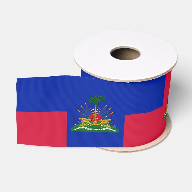 Ruban Gros-grain Ruban Drapeau Haïtien, Emblème, Coeur, Haïti (Bobine)