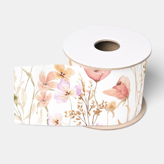 Ruban Gros-grain Ruban floral Boho fleur sauvage (Bobine)
