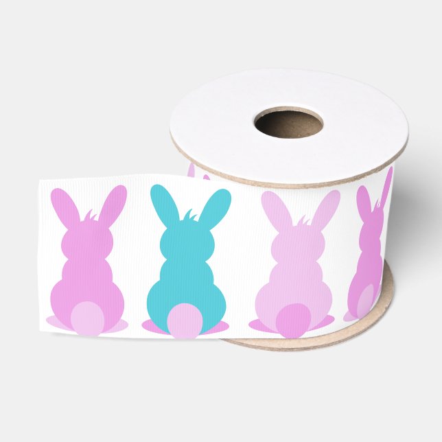 Ruban Gros-grain Ruban Grosgrain rose, violet, bleu lapin (Bobine)