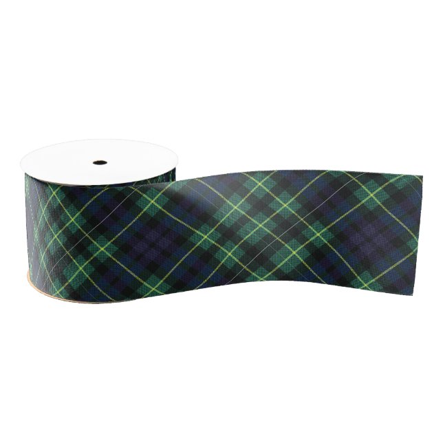 Ruban Gros-grain Ruban - Jaune, Vert et Bleu Tartan Design2 (Bobine)
