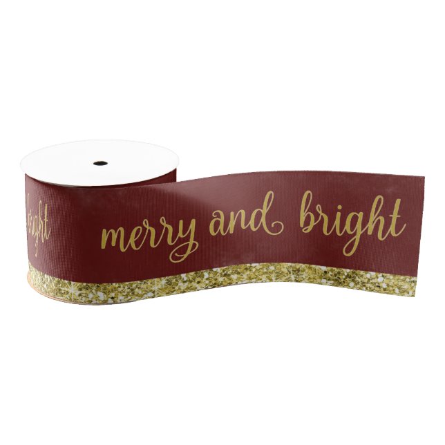 Ruban Gros-grain Ruban Merry et Bright Gold Burgundy (Bobine)