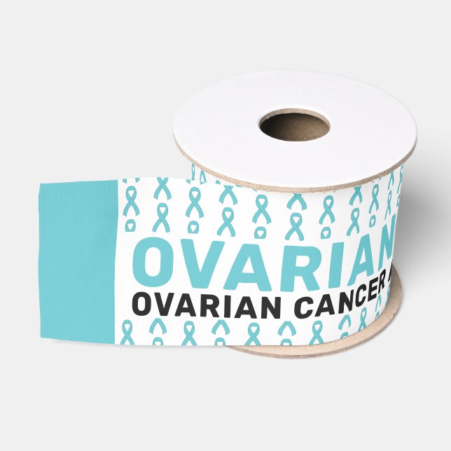 Ruban Gros-grain Ruban Motif de sensibilisation au cancer de l'ovai (Bobine)