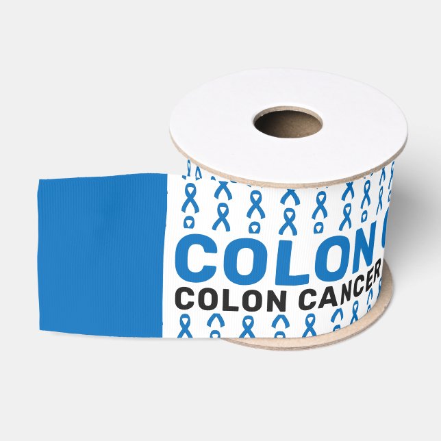 Ruban Gros-grain Ruban Motif de sensibilisation au cancer du côlon (Bobine)