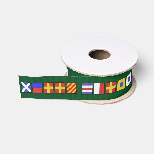 Ruban Gros-grain Ruban nautique de Joyeux Noël de drapeaux (Bobine)