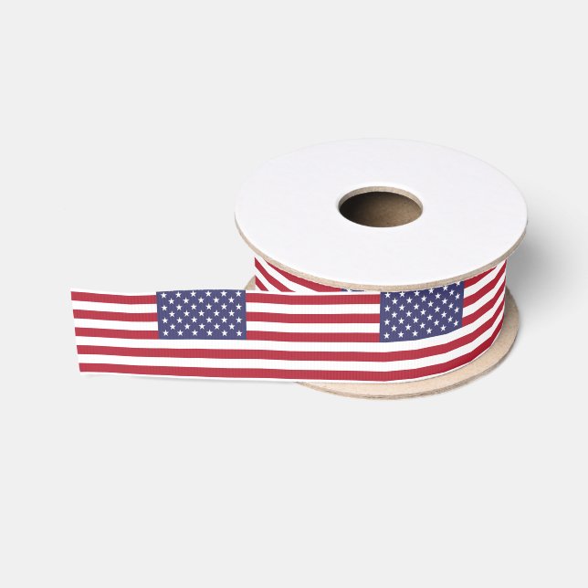 Ruban Gros-grain Ruban patriotique avec drapeau des Etats-Unis (Bobine)