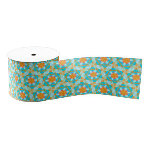 Ruban Gros-grain Ruban rose Turquoise Hexagon