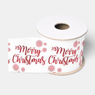 Ruban Gros-grain Ruban Rouge Joyeux Noël Satin