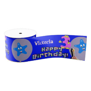 Ruban Gros-grain Ruban, Ruban #3 Anniversaire, Joyeux 3ème Annivers