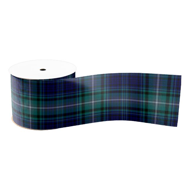 Ruban Gros-grain Ruban - Tartan bleu et vert (Bobine)