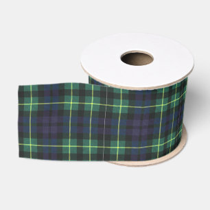 Ruban Gros-grain Ruban - Tartan jaune, vert et bleu