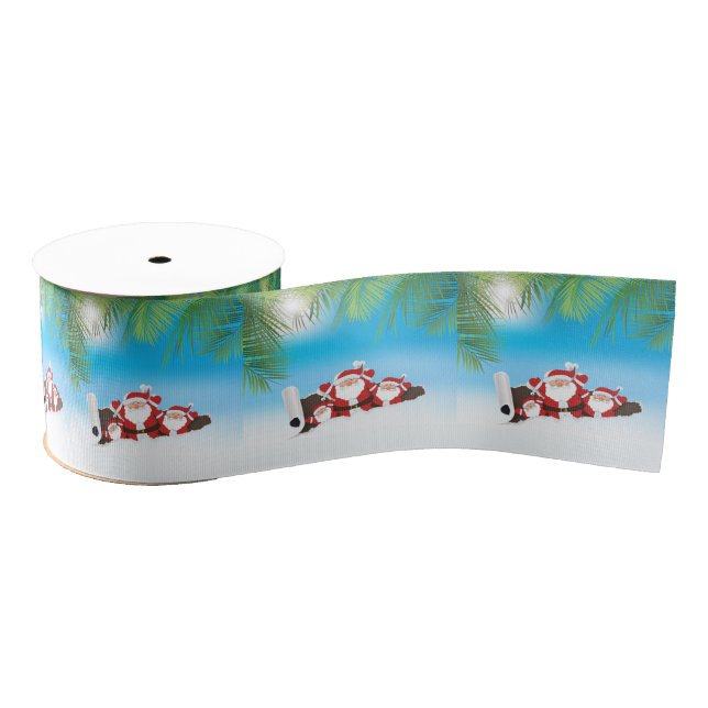 Ruban Gros-grain Ruban tropical de Père Noël (Bobine)