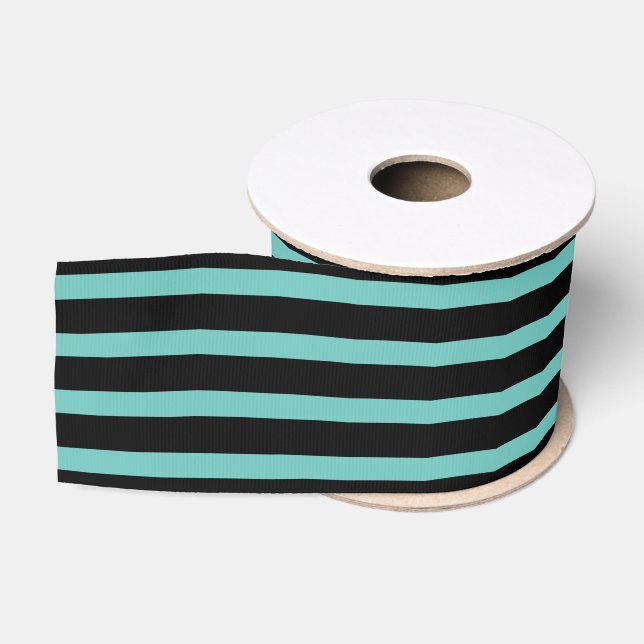 Ruban Gros-grain Ruban Turquoise d'Halloween et ruban rayé noir (Bobine)