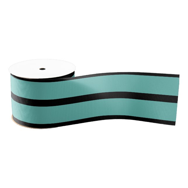 Ruban Gros-grain Ruban Turquoise d'Halloween et ruban rayé noir (Bobine)