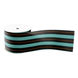 Ruban Gros-grain Ruban Turquoise, noir et orange d'Halloween