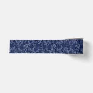 Ruban Gros-grain Sakura de cerisier japonais blanc sur bleu