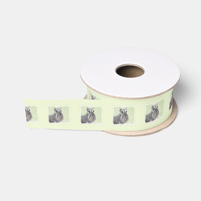 Ruban Gros-grain Schnauzer (Giant, Standard) Peinture - Chien Art (Bobine)