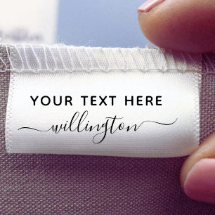 Ruban Gros-grain Script Elegant Merci noir blanc personnalisé