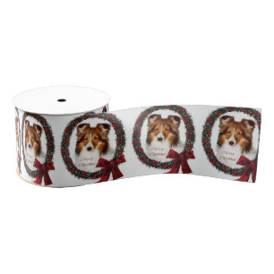 Ruban Gros-grain Shetland Sheepdog - couronne de Noël