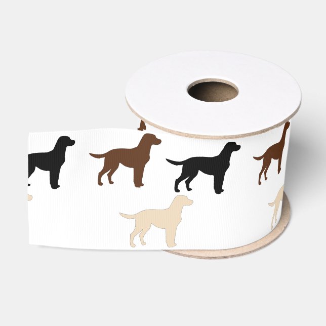 Ruban Gros-grain silhouettes de couleur de labrador retriever (Bobine)
