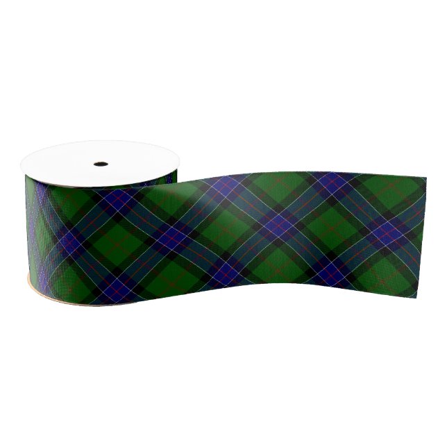 Ruban Gros-grain Sinclair tartan bleu vert plaid (Bobine)
