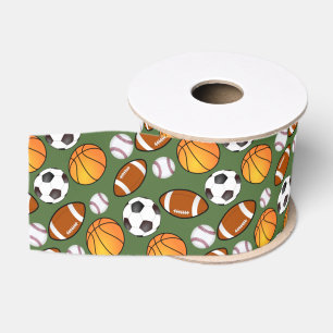 Ruban Gros-grain Sports football soccer baseball basket-ball Motif