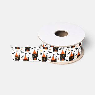 Ruban Gros-grain Symboles d'Halloween en continu motif