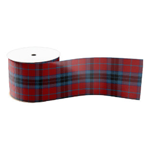 Ruban Gros-grain Tartan MacTavish rouge et bleu plaid