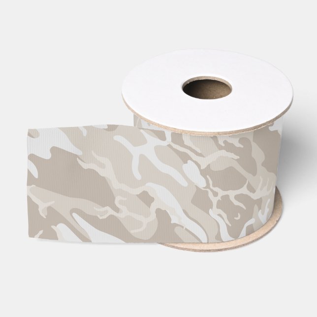 Ruban Gros-grain Terre en friche blanchie Camo (Bobine)