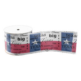 Ruban Gros-grain Texte du Texas Conception-avec le drapeau du Texas