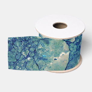 Ruban Gros-grain Texture de marbre vert Turquoise bleu
