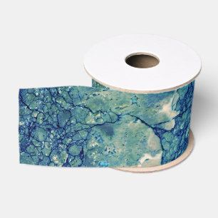 Ruban Gros-grain Texture de marbre vert Turquoise bleu
