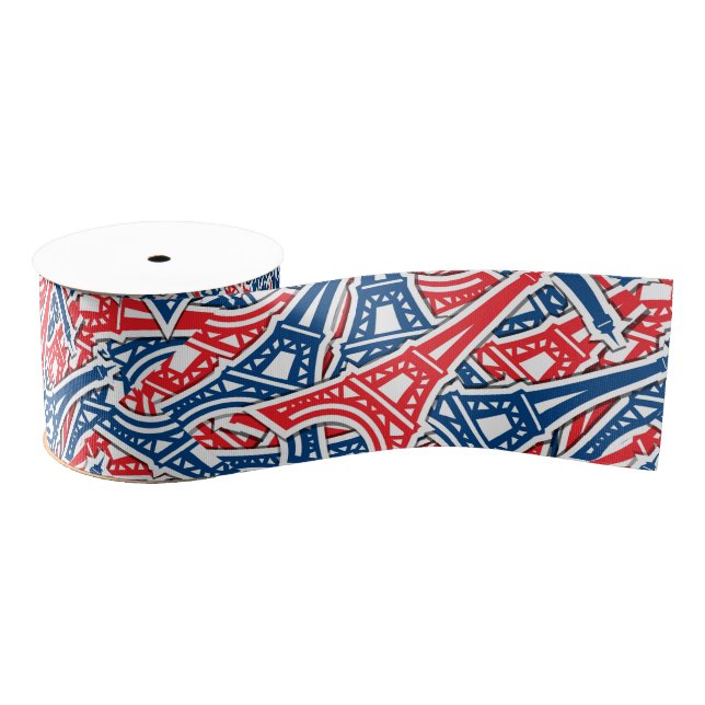 Ruban Gros-grain Tour Eiffel, motif de la France (Bobine)