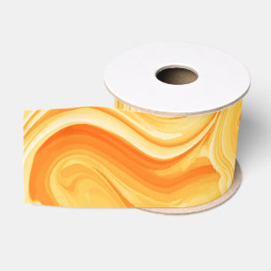 Ruban Gros-grain Tourbillons d'art de peinture orange Amusement col