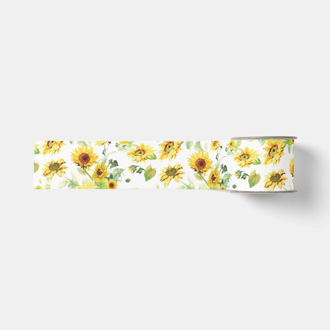 Ruban Gros-grain Tournesol aquarelle (Devant)