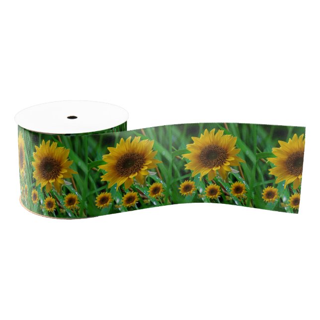 Ruban Gros-grain tournesols en ruban décoratif (Bobine)