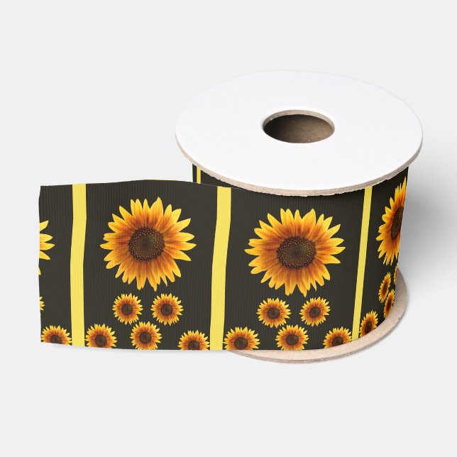 Ruban Gros-grain tournesols en ruban décoratif (Bobine)
