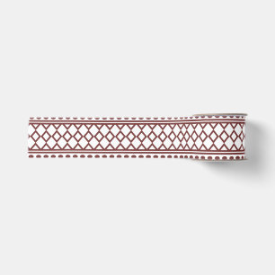 Ruban Gros-grain Trendy Aztec Tribal Print Geometric Motif (Rouge)