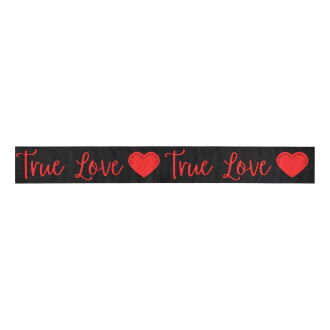 Ruban Gros-grain True Love Red Valentine's Grosgrain Ribbon (Devant)