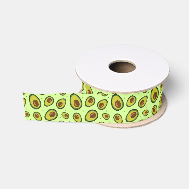 Ruban Gros-grain Végétarien végétarien à motif de fruits Avocado (Bobine)