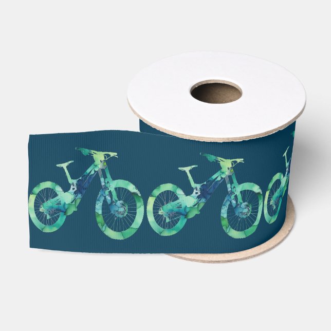 Ruban Gros-grain Vélo de descente Offre Sport Xtreme Aquarelle Art (Bobine)