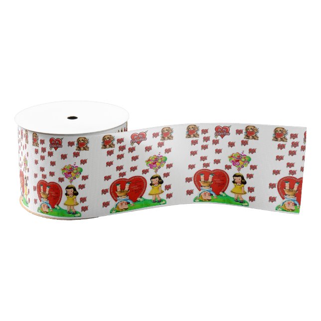 Ruban Gros-grain véntines de ruban décoratif amour (Bobine)