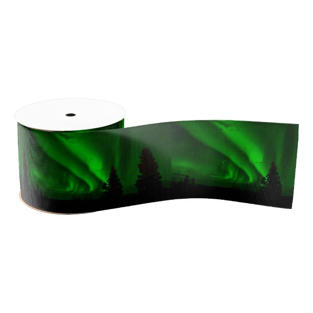 Ruban Gros-grain vert aurora-boréale (Bobine)
