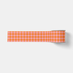 Ruban Gros-grain Vintage Orange Rose Gingham Carreaux Mignon Amusan