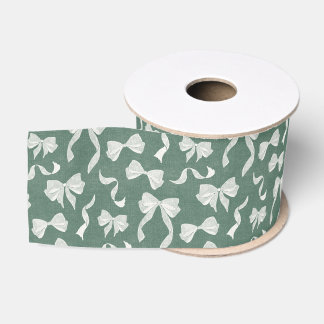 Ruban Gros-grain Vintage Ribbon & Bows Watercolor Linen (Green)