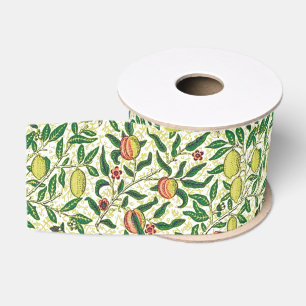 Ruban Gros-grain William Morris Fruits exotiques, jaune citron